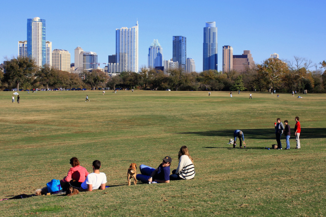 Covering more than 350 acres, Zilker Park is a great place to bike around.