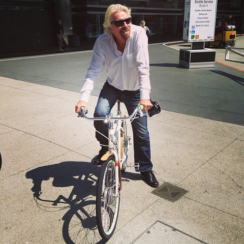 Richard Branson getting ready for a spin
