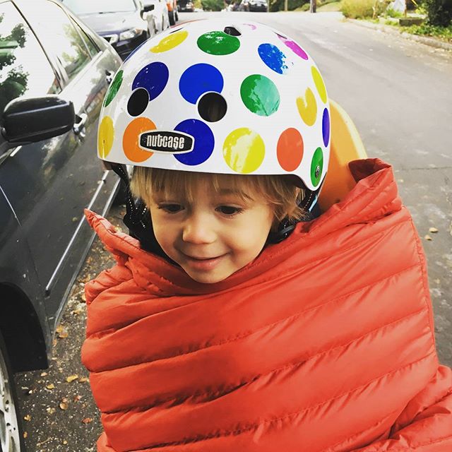 Snug as a bug #tistheseason #keepriding #fall #ebike #faraday #portland #pnw #nutcase #bikelife #commuter #porteur 📸 @bromka