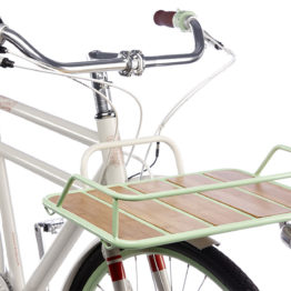 faraday ebike front rack with light mounted on rack